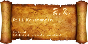 Rill Konstantin névjegykártya